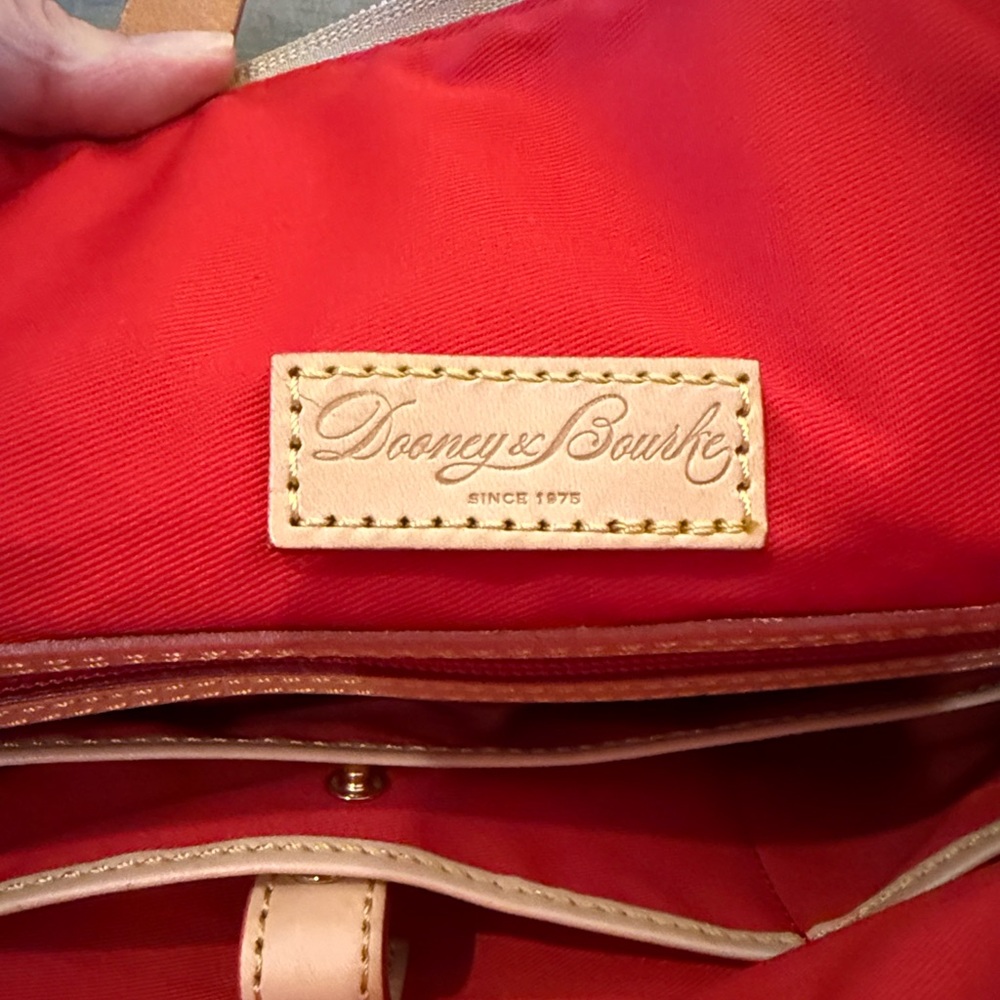Dooney & Bourke Red and Blue Chevron Satchel - Picture 5 of 6